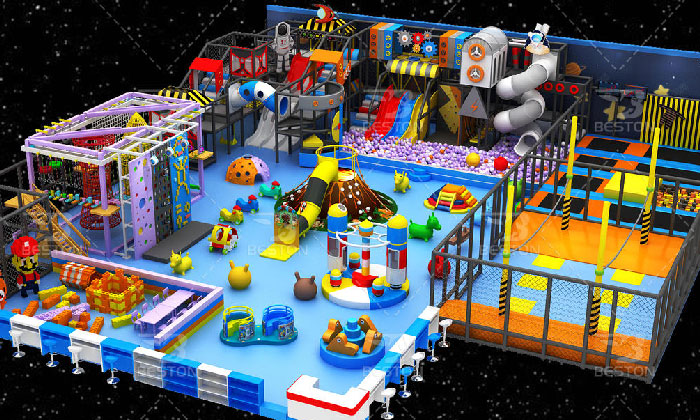 Space themed indoor soft playground equipment to Indonesia